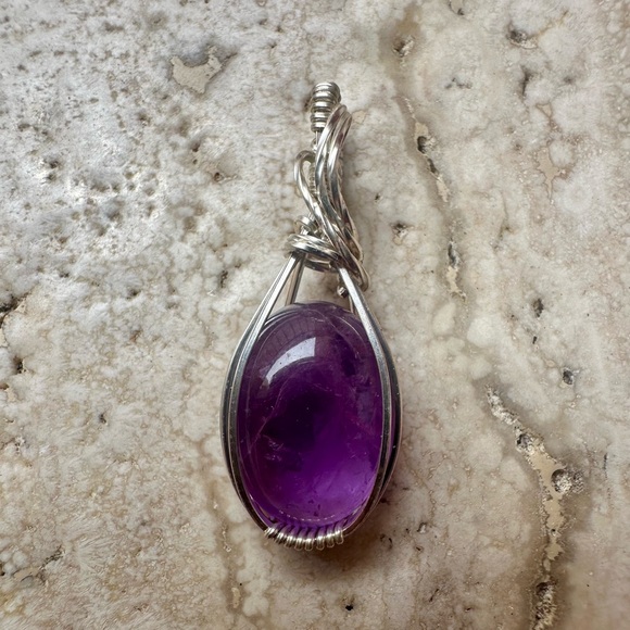 Sterling Silver Amethyst Necklace Pendant